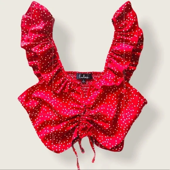 Lulus Polka Dot Crop Top - Picture 2 of 8